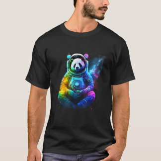 Panda Astronaut In Space Cosmic Colourful Animal T-Shirt