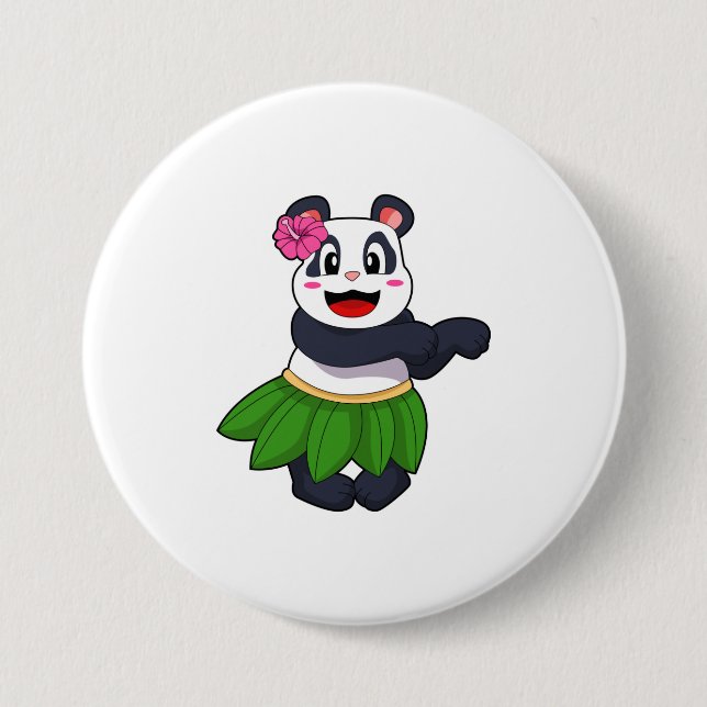 Panda at Ballet Dance 3 Inch Round Button (Front)
