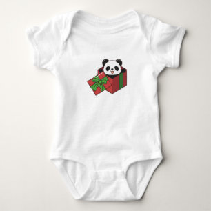 Panda at Birthday in Gift Baby Bodysuit