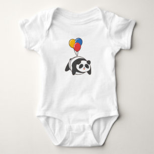 Panda at Birthday with Ballon Baby Bodysuit