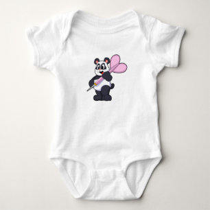 Panda at Darts with Dart Baby Bodysuit