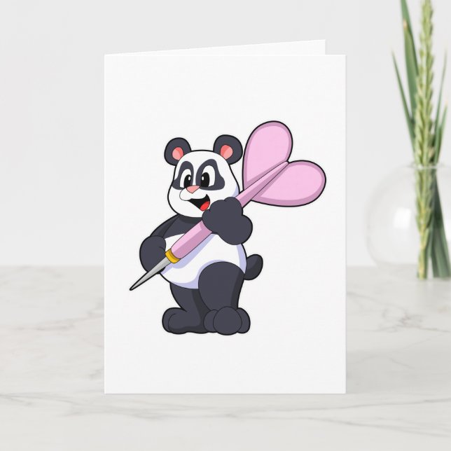 Panda at Darts with Dart Card (Front)