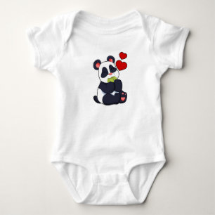 Panda at Eating of Leaves Baby Bodysuit