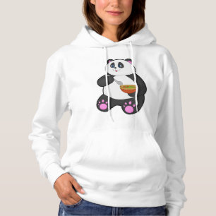 Panda at Eating with Spoon & Bowl Hoodie