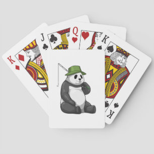 Panda at Fishing with Fishing rod Playing Cards