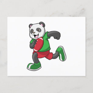 Panda at Football with Equipment Postcard