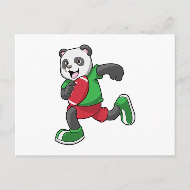 Panda at Football with Equipment Postcard (Front)