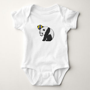 Panda at Handball Sports Baby Bodysuit
