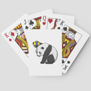 Panda at Handball Sports Playing Cards