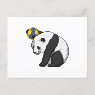 Panda at Handball Sports Postcard