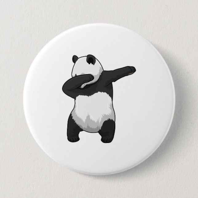 Panda at Hip Hop Dance Dab 3 Inch Round Button (Front)
