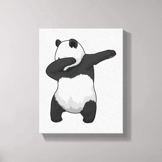 Panda at Hip Hop Dance Dab Canvas Print (Front)