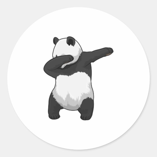 Panda at Hip Hop Dance Dab Classic Round Sticker (Front)