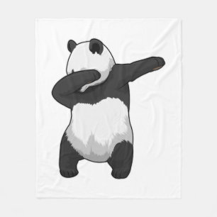 Panda at Hip Hop Dance Dab Fleece Blanket