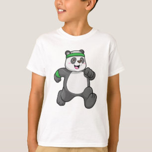 Panda at Jogging with Headband & Sweatband T-Shirt