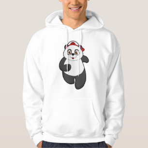 Panda at Running with Cap Hoodie