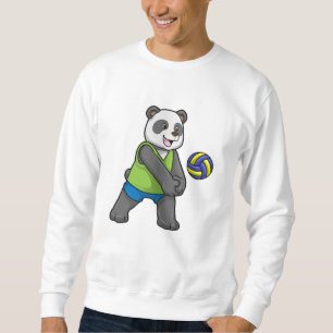 Panda at Sports with Volleyball Sweatshirt