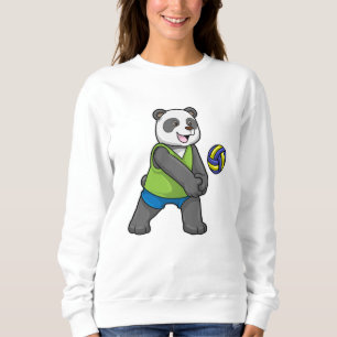 Panda at Sports with Volleyball Sweatshirt