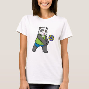 Panda at Sports with Volleyball T-Shirt