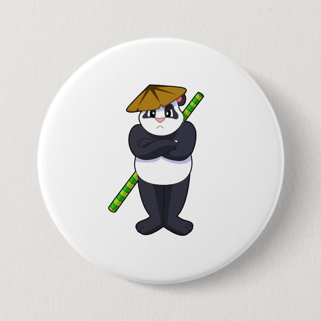 Panda at Stick fight Martial arts.PNG 3 Inch Round Button (Front)
