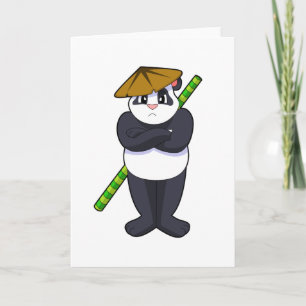 Panda at Stick fight Martial arts.PNG Card