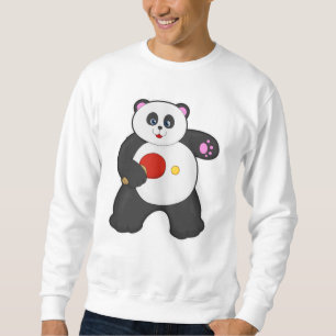 Panda at Table tennis with Table tennis racket Sweatshirt