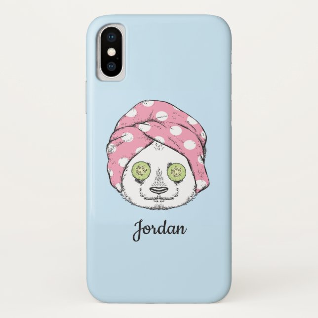Panda At The Spa | Add Your Name Case-Mate iPhone Case (Back)