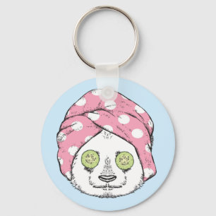 Panda At The Spa Keychain