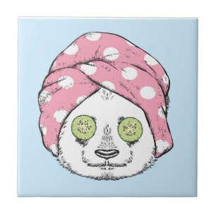 Panda At The Spa Tile