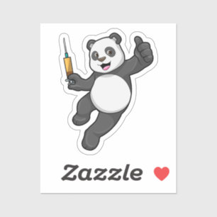 Panda at Vaccination with Syringe