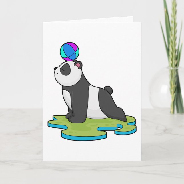 Panda at Yoga Fitness Card (Front)