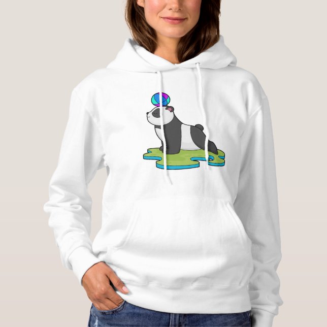 Panda at Yoga Fitness Hoodie (Front)