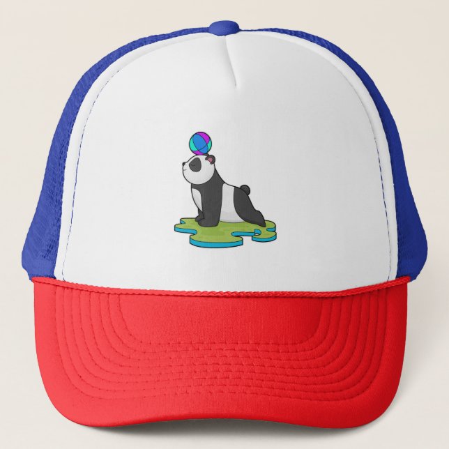 Panda at Yoga Fitness Trucker Hat (Front)