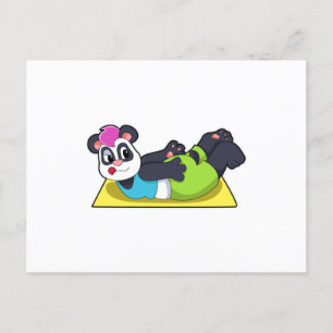 Panda at Yoga on Yoga mat Postcard