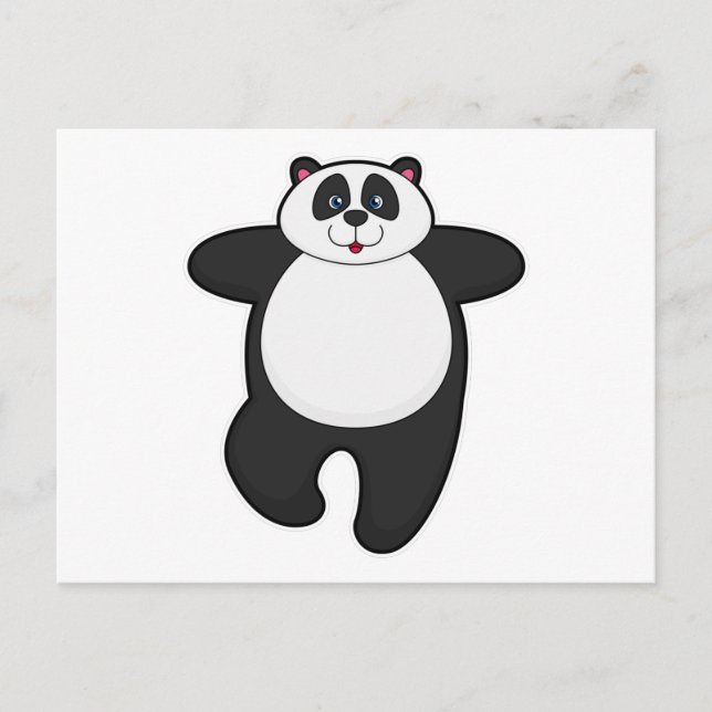 Panda at Yoga Stretching exercise Postcard (Front)