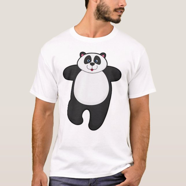 Panda at Yoga Stretching exercise T-Shirt (Front)