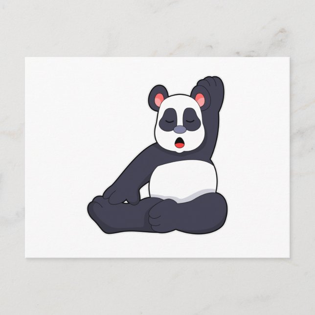 Panda at Yoga Stretching exercises Postcard (Front)