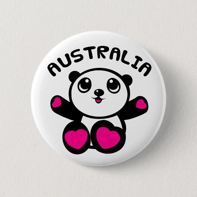 Panda Australia 2 Inch Round Button (Front)