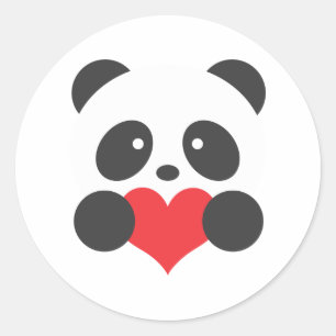 Panda avec autocollants cardiaques