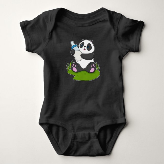 Panda Baby bottle Milk Bodysuit (Front)