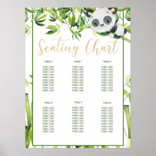 Panda Baby Shower Birthday Party Seating Chart