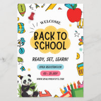 Panda Back to School Teacher first-day posters