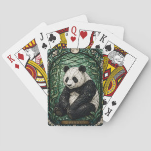 Panda Bamboo Grove Illumina Stained Glass Playing Cards