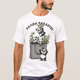 Panda Bamboo Paradise Chewing Life Slowly T-Shirt