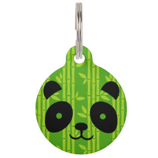 panda bamboo pet tag