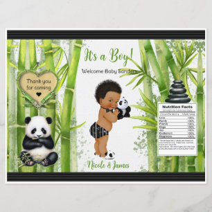 Panda Bamboo Theme Baby Boy Chip Bag