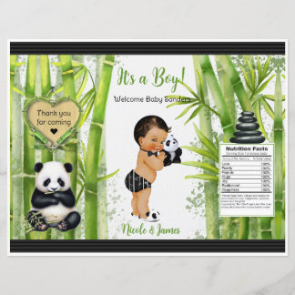 Panda Bamboo Theme Baby Boy Chip Bag