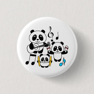 Panda Band - 1000Pandas by Amanda Roos 1 Inch Round Button