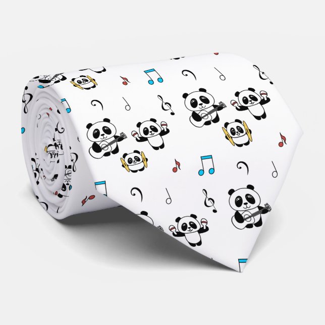 Panda Band - 1000Pandas by Amanda Roos Tie (Rolled)