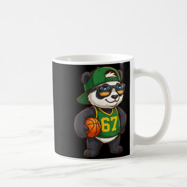 Panda Basketball 67 Gen Alpha Slang Srts Men Boys  Coffee Mug (Right)